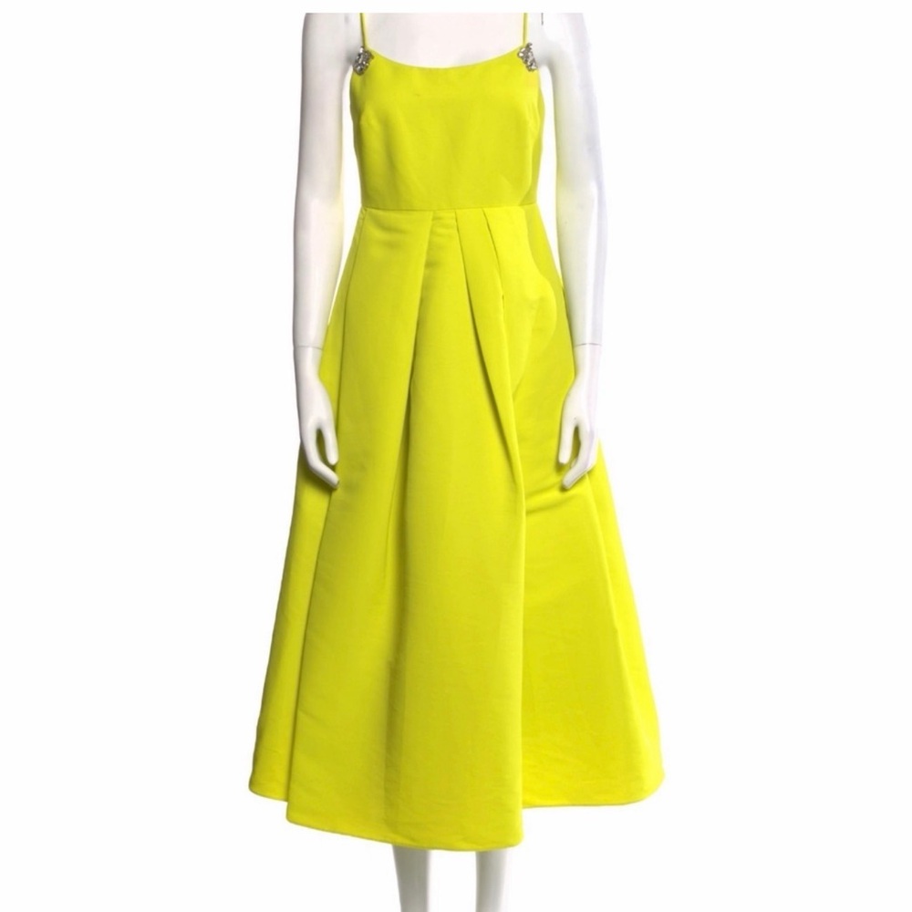 Sachin + Babi Neon Yellow Sleeveless Midi Dress